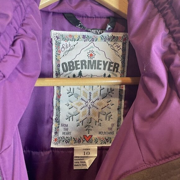 Obermeyer Vintage MONICA Purple Puffer Embroidered Ski Jacket Women size 10 EUC - Picture 7 of 14